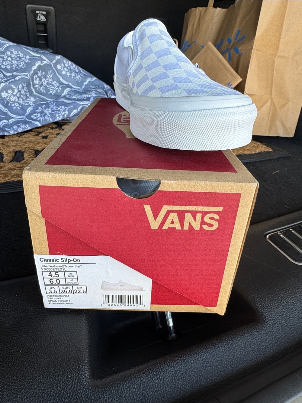 Vans Slip-On Checkerboard in White and Light Gray - Picture 2 of 3